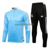 Real Madrid Ensemble Sweat d'Entraînement Quarter-Zip 21-22 Bleu Clair Pour Homme